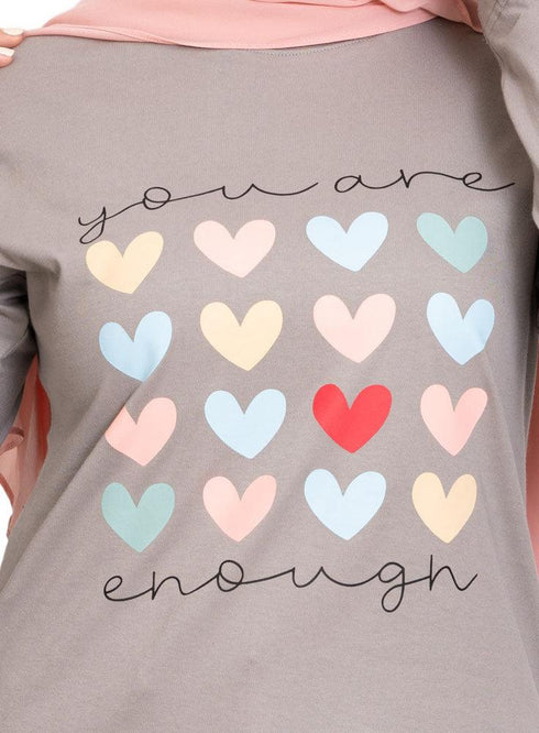Forest Grey Printed Long - Sleeve Design 51 - Khotwh